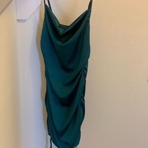Green silk dress